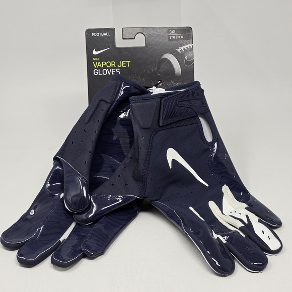 Nike Mens Size 3XL Vapor Jet 5.0 NFL Football Gloves Navy Blue PGF659-453 New - Picture 1 of 5